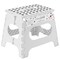 Casafield 11" Folding Step Stool with Handle, White - Portable Collapsible Small Plastic Foot Stool for Kids and Adults - Use in the Kitchen, Bathroom and Bedroom
